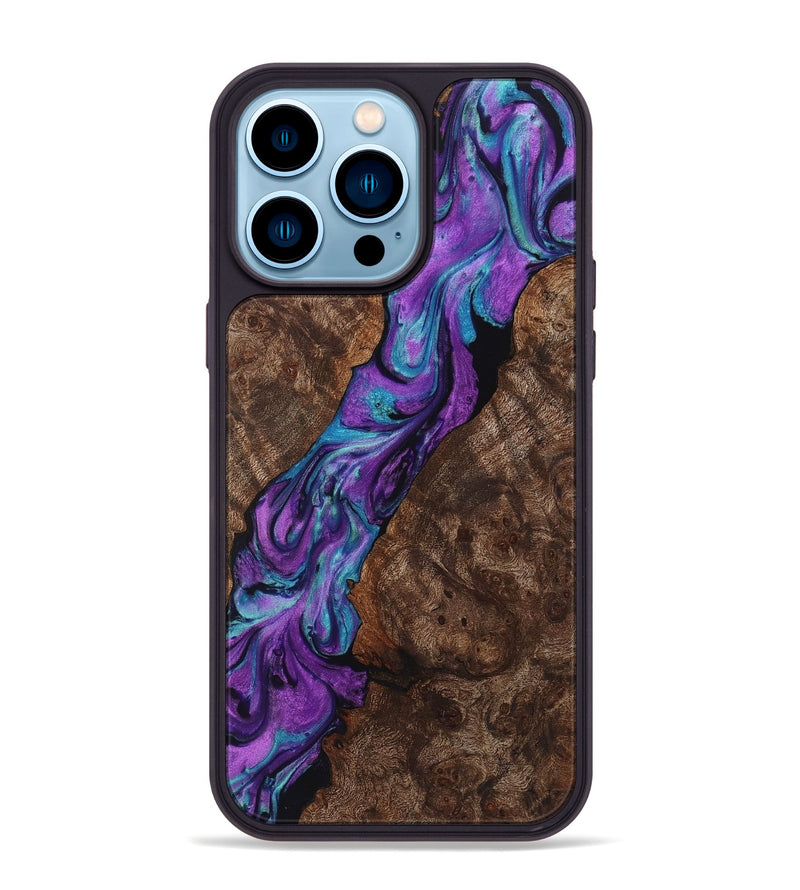 iPhone 14 Pro Max Wood+Resin Phone Case - Weston (Purple, 722102)