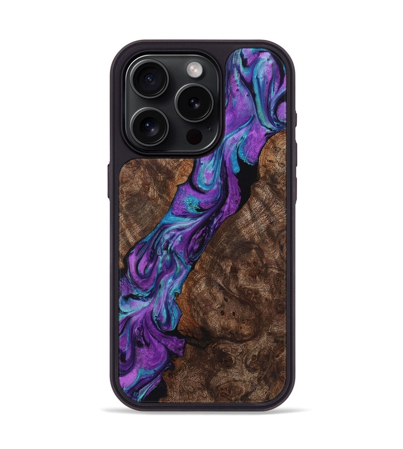 iPhone 15 Pro Wood+Resin Phone Case - Weston (Purple, 722102)