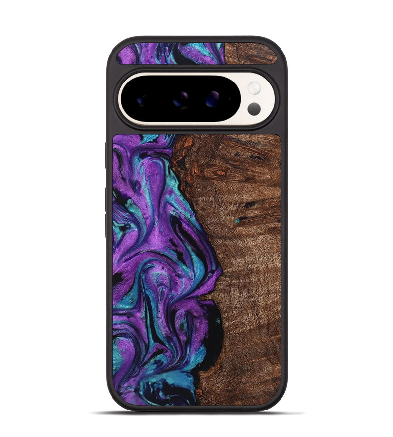 Pixel 9 Wood+Resin Phone Case - Aidan (Purple, 722104)