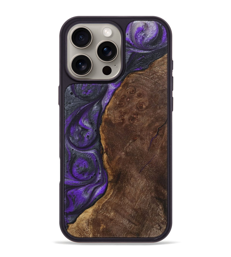 iPhone 16 Pro Max Wood+Resin Phone Case - Hope (Purple, 722105)