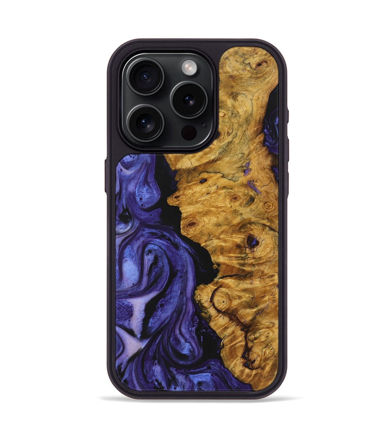 iPhone 15 Pro Wood+Resin Phone Case - Leroy (Purple, 722106)