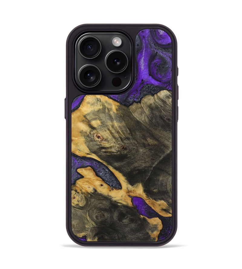 iPhone 15 Pro Wood+Resin Phone Case - Emilia (Purple, 722107)