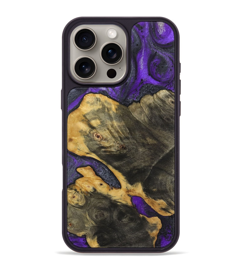 iPhone 16 Pro Max Wood+Resin Phone Case - Emilia (Purple, 722107)