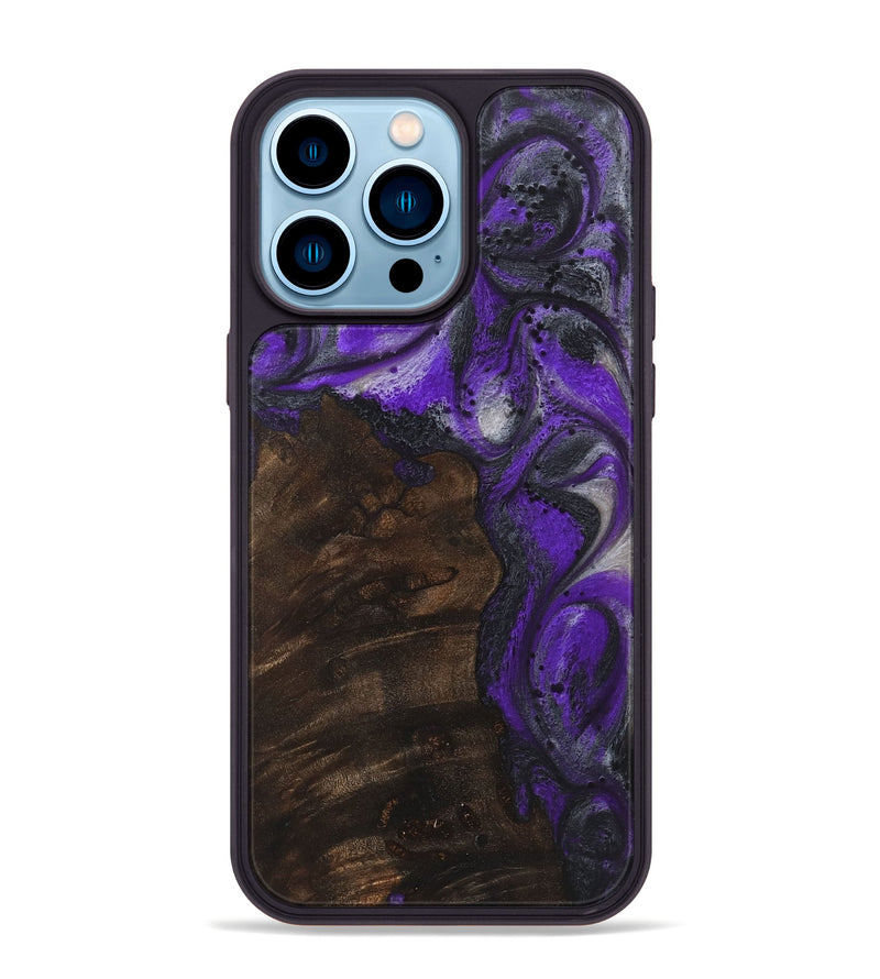 iPhone 14 Pro Max Wood+Resin Phone Case - Cheyanne (Purple, 722108)