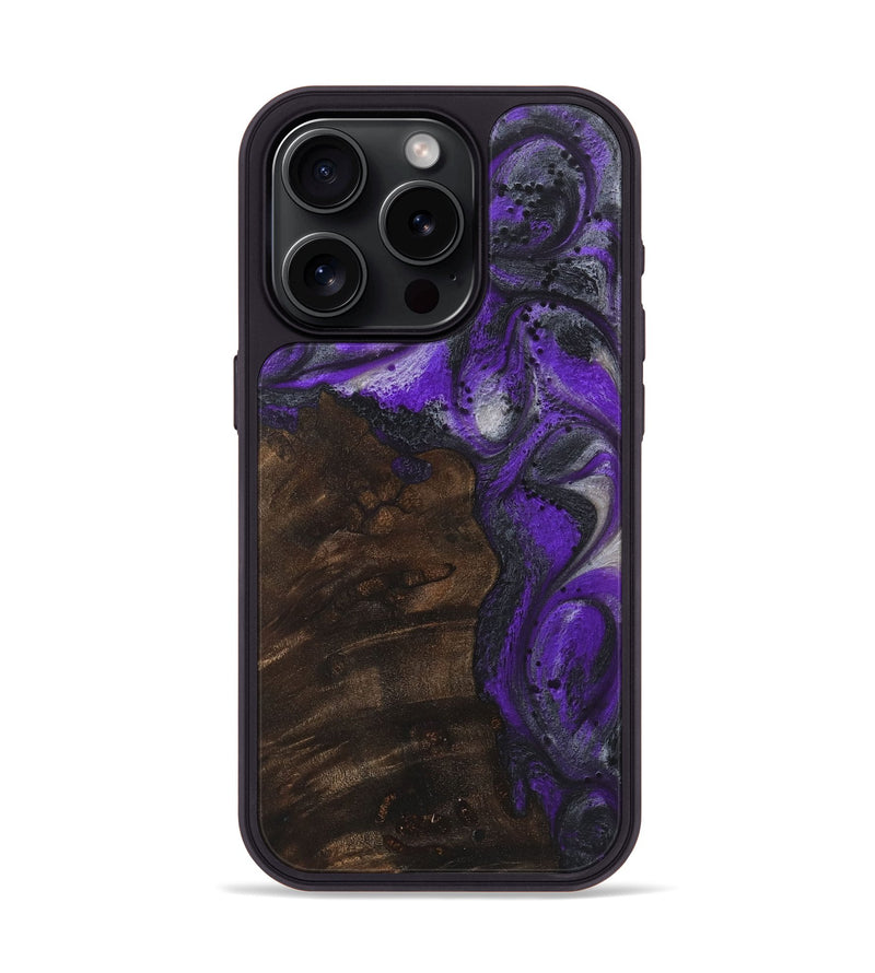 iPhone 15 Pro Wood+Resin Phone Case - Cheyanne (Purple, 722108)