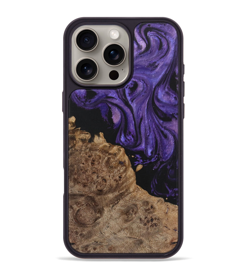 iPhone 16 Pro Max Wood+Resin Phone Case - Declan (Purple, 722109)