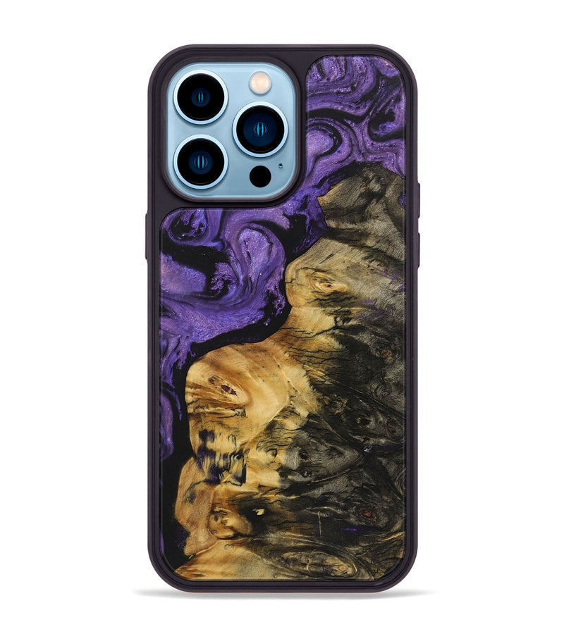 iPhone 14 Pro Max Wood+Resin Phone Case - Paxton (Purple, 722111)