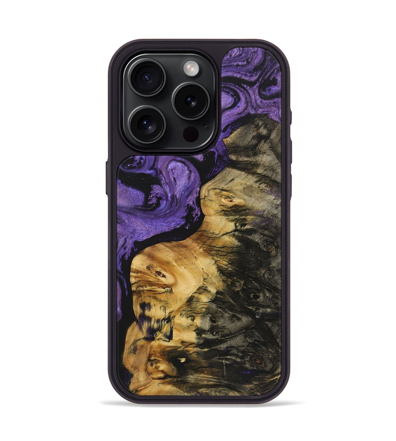 iPhone 15 Pro Wood+Resin Phone Case - Paxton (Purple, 722111)