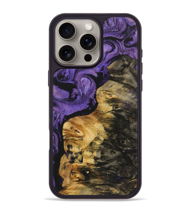 iPhone 16 Pro Max Wood+Resin Phone Case - Paxton (Purple, 722111)