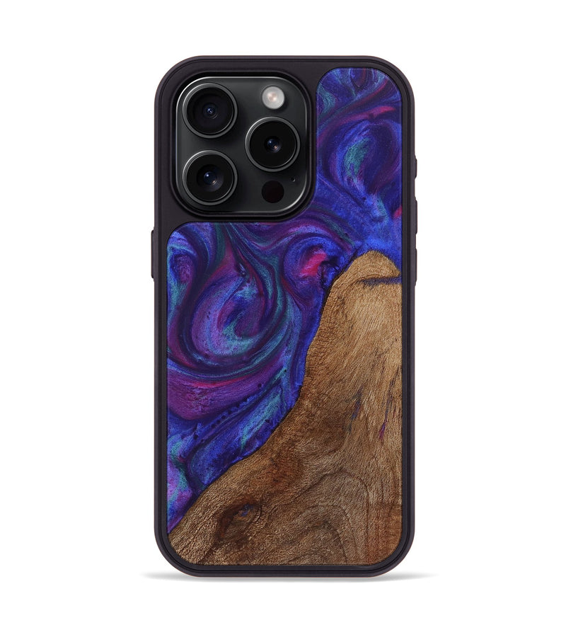 iPhone 15 Pro Wood+Resin Phone Case - Jacob (Purple, 722112)