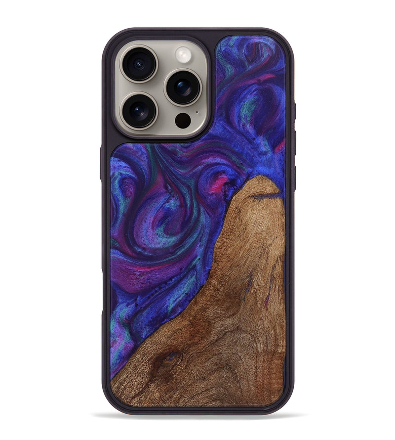 iPhone 16 Pro Max Wood+Resin Phone Case - Jacob (Purple, 722112)