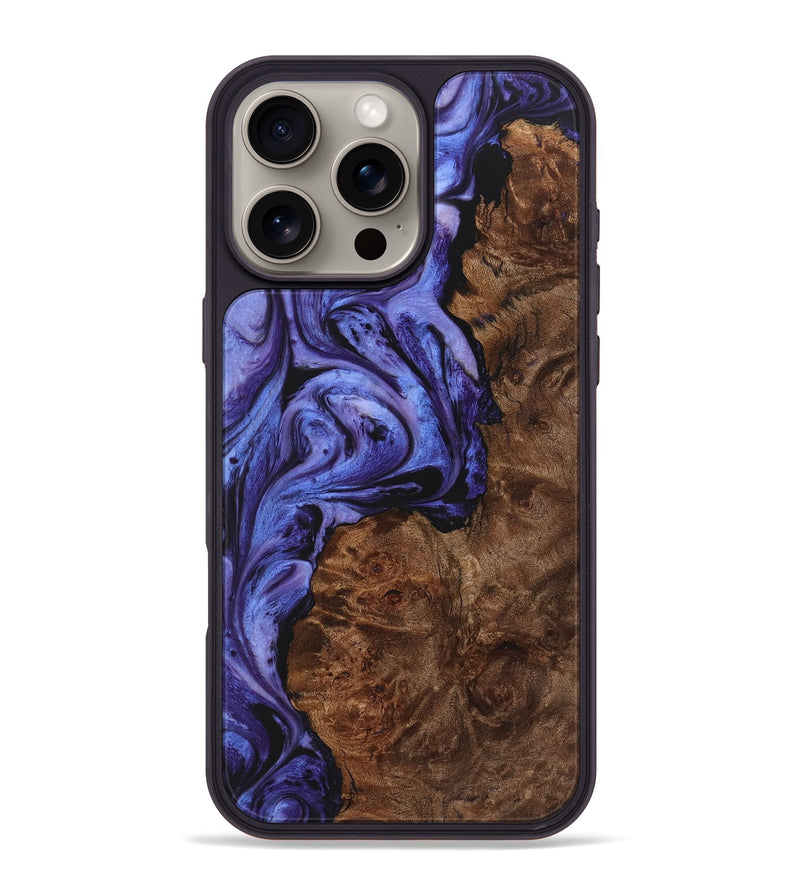 iPhone 16 Pro Max Wood+Resin Phone Case - Deneen (Purple, 722113)