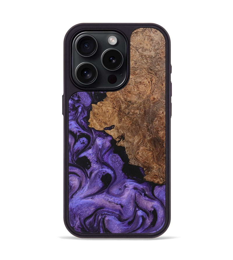 iPhone 15 Pro Wood+Resin Phone Case - Jazmine (Purple, 722114)