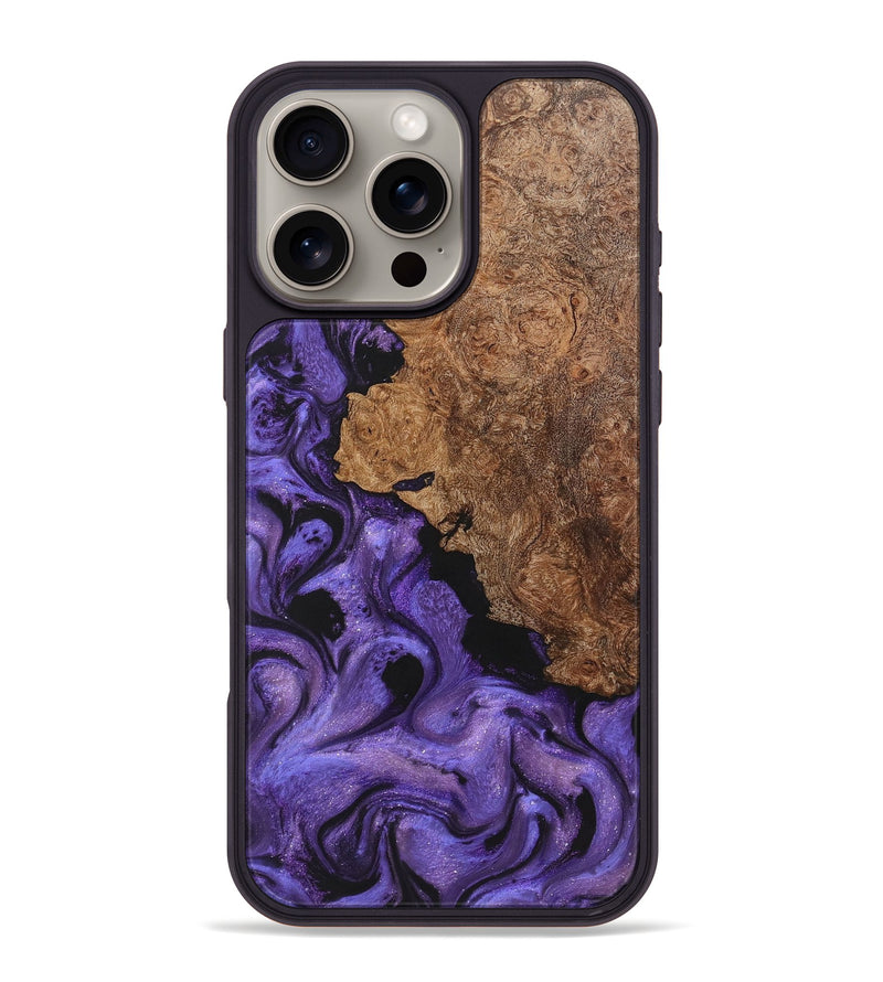 iPhone 16 Pro Max Wood+Resin Phone Case - Jazmine (Purple, 722114)