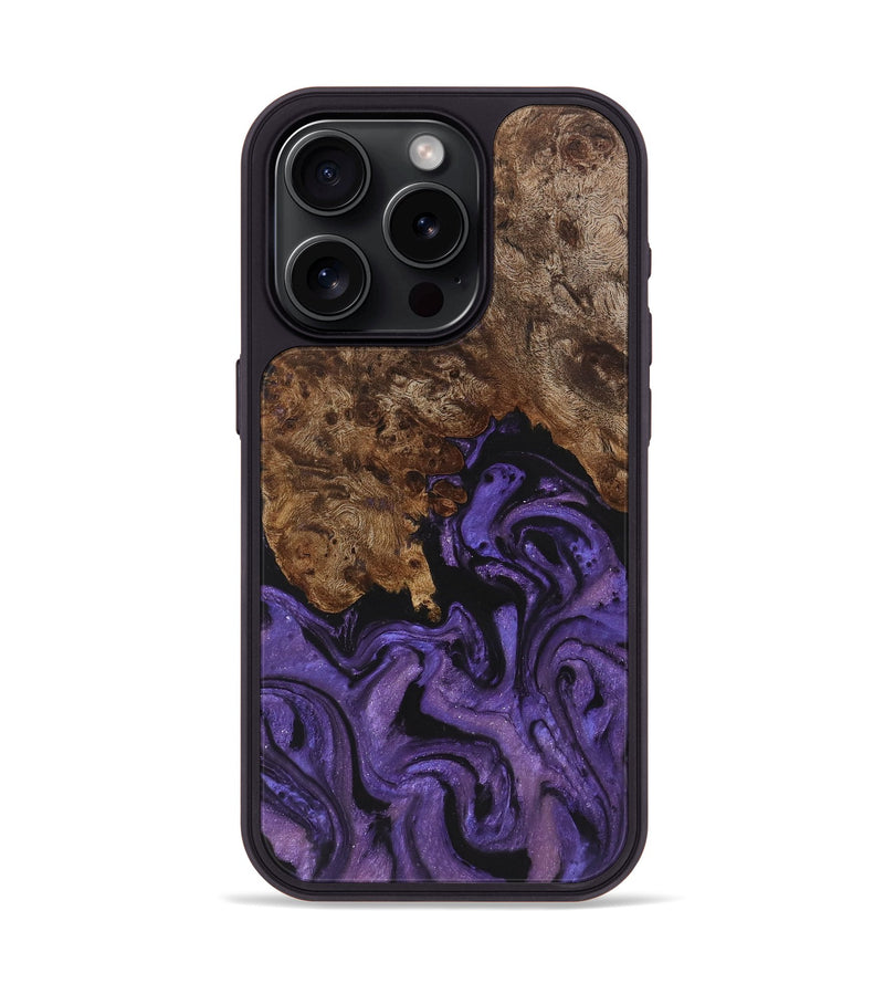 iPhone 15 Pro Wood+Resin Phone Case - Nina (Purple, 722115)