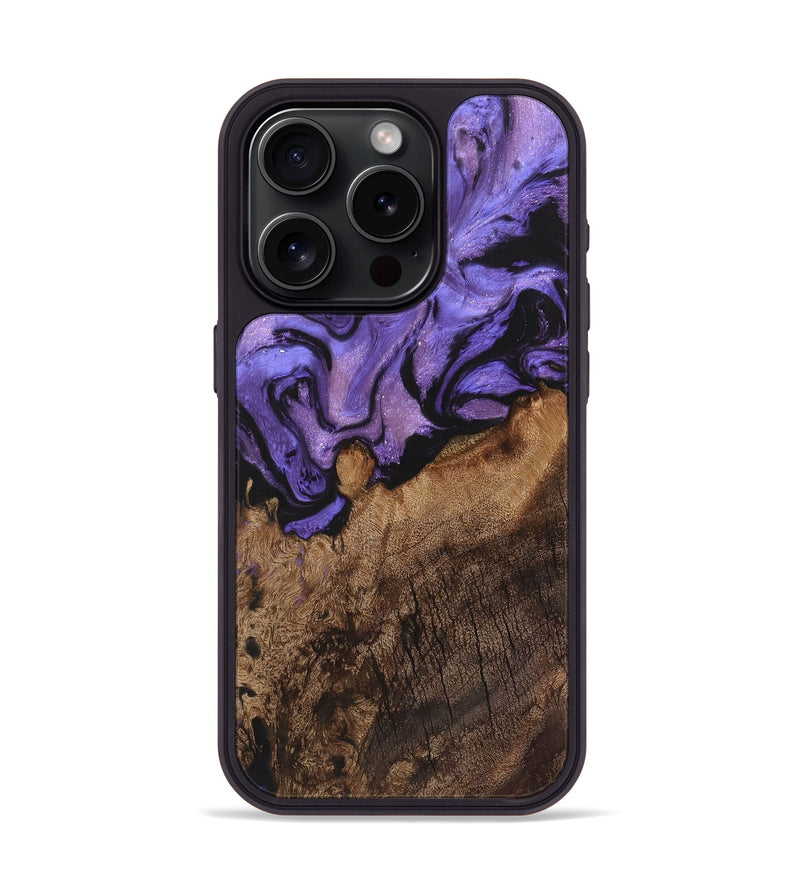 iPhone 15 Pro Wood+Resin Phone Case - Camryn (Purple, 722116)