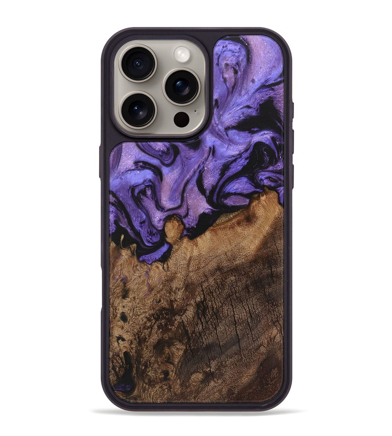 iPhone 16 Pro Max Wood+Resin Phone Case - Camryn (Purple, 722116)