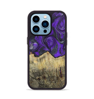 iPhone 14 Pro Wood+Resin Phone Case - Jeffrey (Purple, 722119)