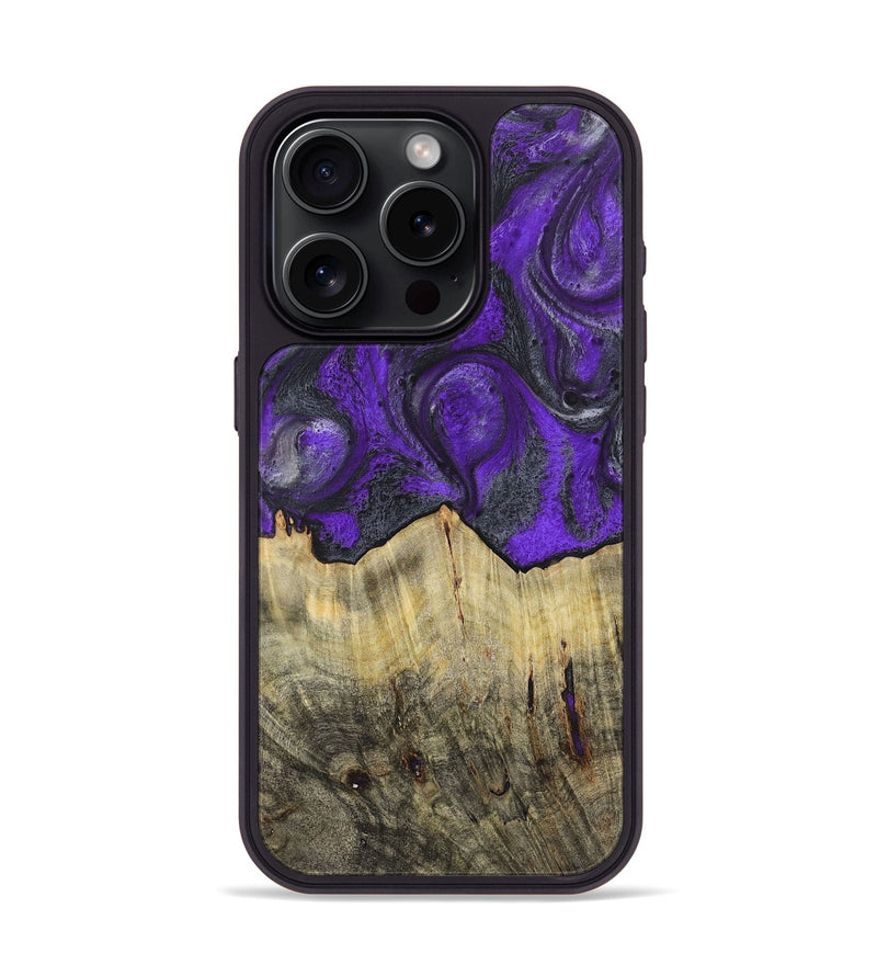 iPhone 15 Pro Wood+Resin Phone Case - Jeffrey (Purple, 722119)