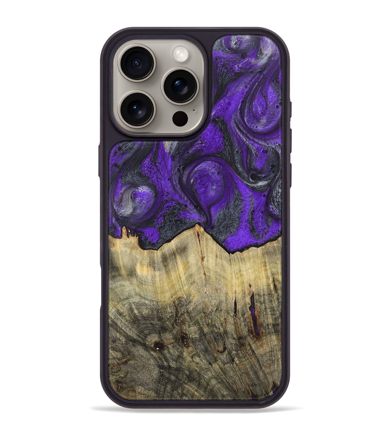 iPhone 16 Pro Max Wood+Resin Phone Case - Jeffrey (Purple, 722119)