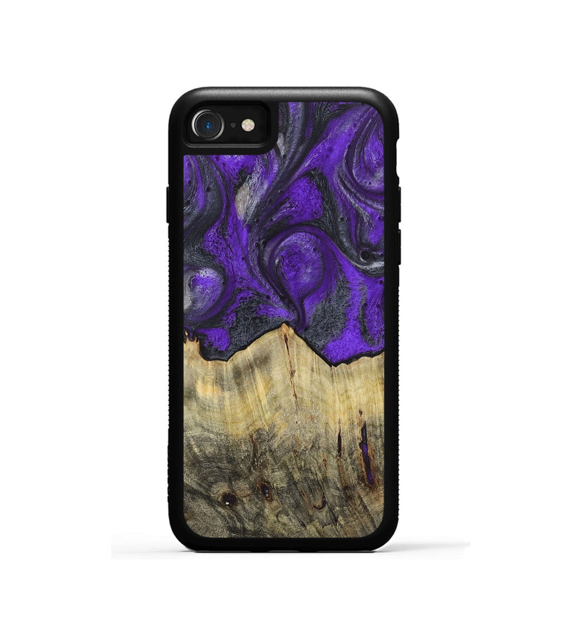 iPhone SE Wood+Resin Phone Case - Jeffrey (Purple, 722119)