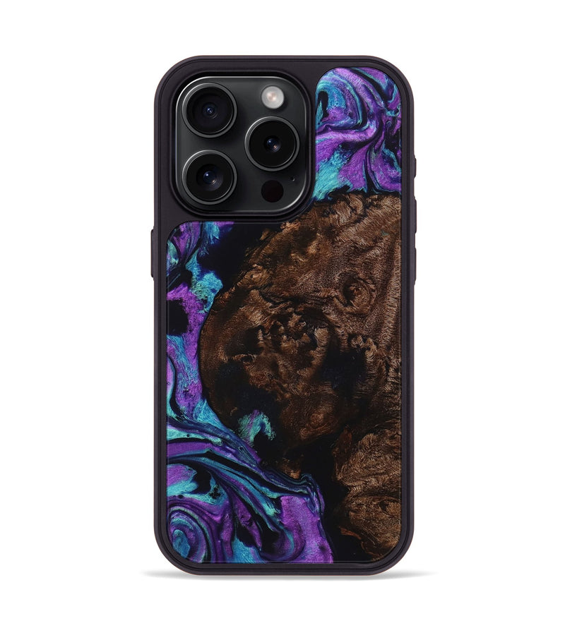 iPhone 15 Pro Wood+Resin Phone Case - Loretta (Purple, 722120)