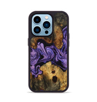 iPhone 14 Pro Wood+Resin Phone Case - Cody (Purple, 722121)