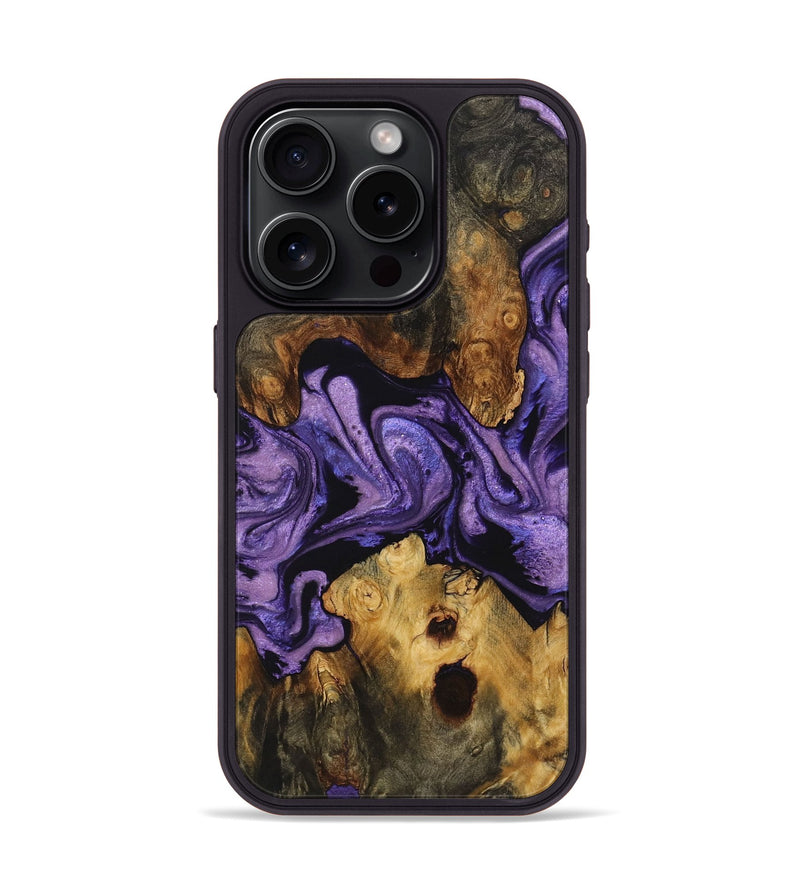 iPhone 15 Pro Wood+Resin Phone Case - Cody (Purple, 722121)