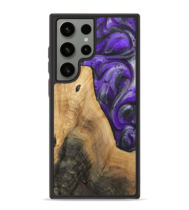 Galaxy S23 Ultra Wood+Resin Phone Case - Palmer (Purple, 722122)