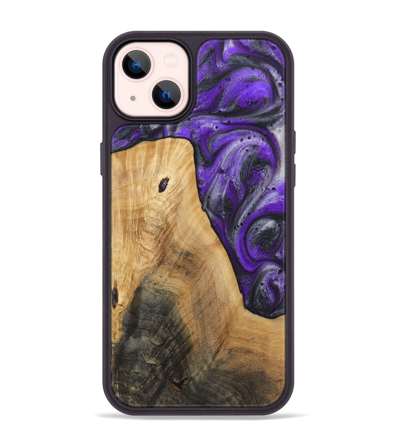 iPhone 14 Plus Wood+Resin Phone Case - Palmer (Purple, 722122)