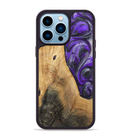 iPhone 14 Pro Max Wood+Resin Phone Case - Palmer (Purple, 722122)