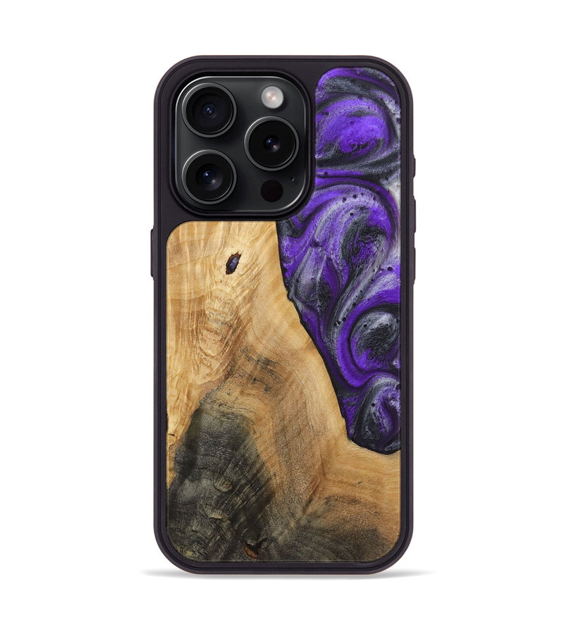 iPhone 15 Pro Wood+Resin Phone Case - Palmer (Purple, 722122)