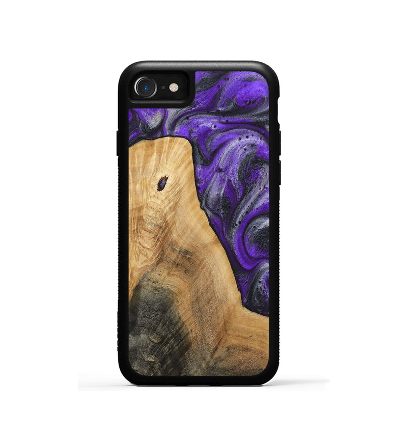 iPhone SE Wood+Resin Phone Case - Palmer (Purple, 722122)