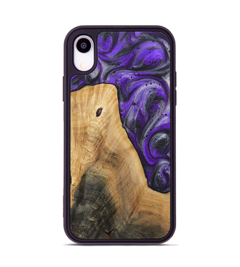 iPhone Xr Wood+Resin Phone Case - Palmer (Purple, 722122)