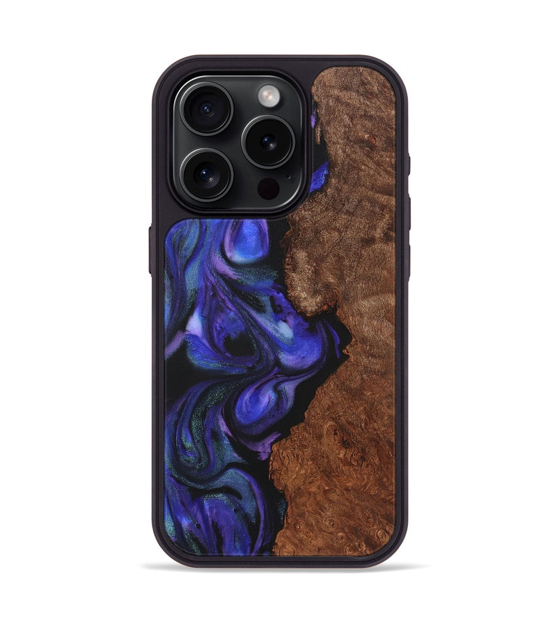 iPhone 15 Pro Wood+Resin Phone Case - Noelle (Purple, 722124)