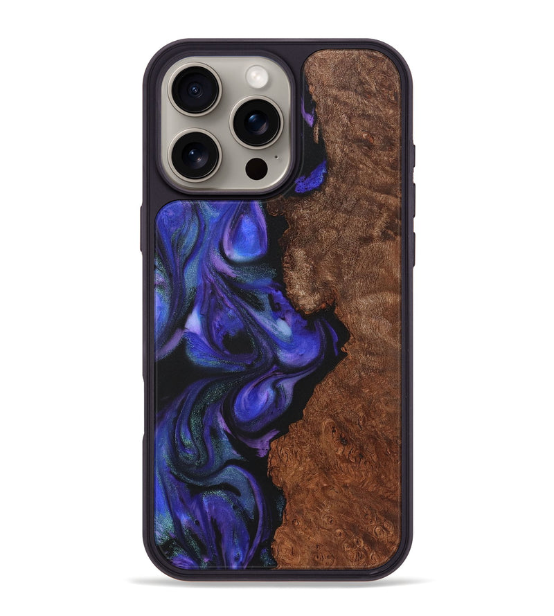 iPhone 16 Pro Max Wood+Resin Phone Case - Noelle (Purple, 722124)