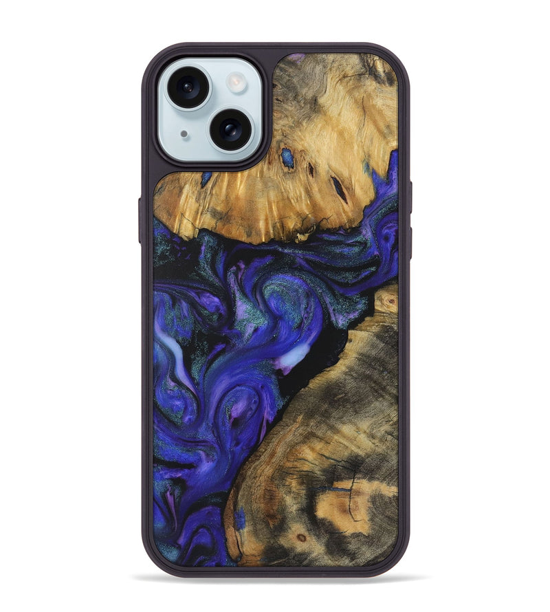 iPhone 15 Plus Wood+Resin Phone Case - Greg (Purple, 722125)