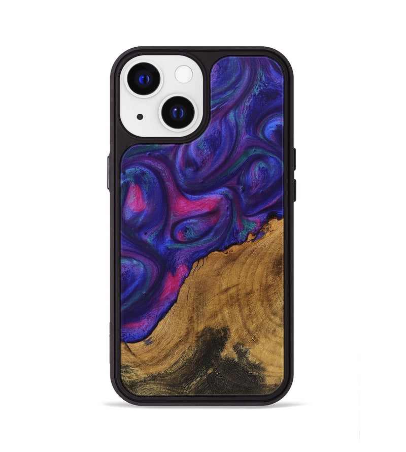 iPhone 13 Wood+Resin Phone Case - Willow (Purple, 722126)