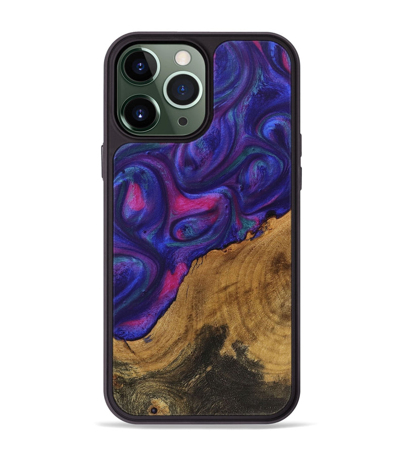 iPhone 13 Pro Max Wood+Resin Phone Case - Willow (Purple, 722126)