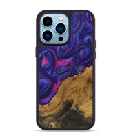 iPhone 14 Pro Max Wood+Resin Phone Case - Willow (Purple, 722126)