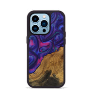 iPhone 14 Pro Wood+Resin Phone Case - Willow (Purple, 722126)