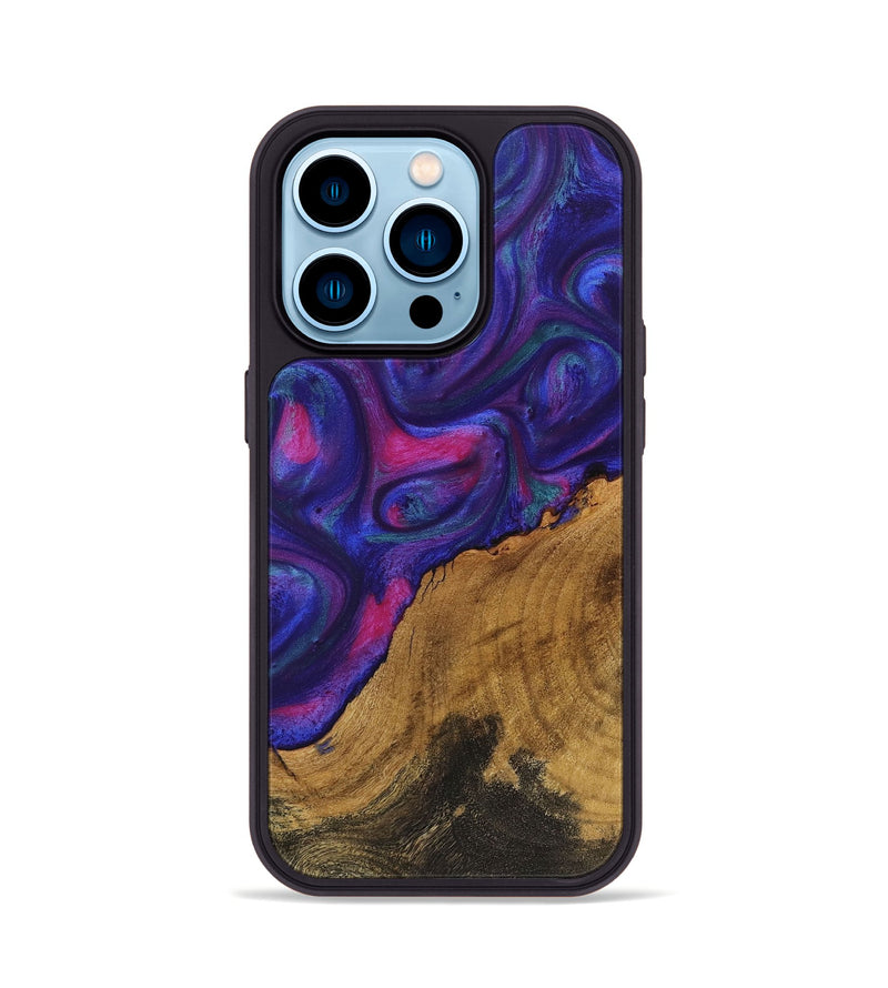 iPhone 14 Pro Wood+Resin Phone Case - Willow (Purple, 722126)