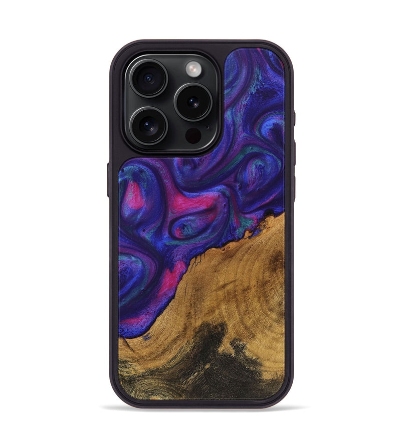 iPhone 15 Pro Wood+Resin Phone Case - Willow (Purple, 722126)