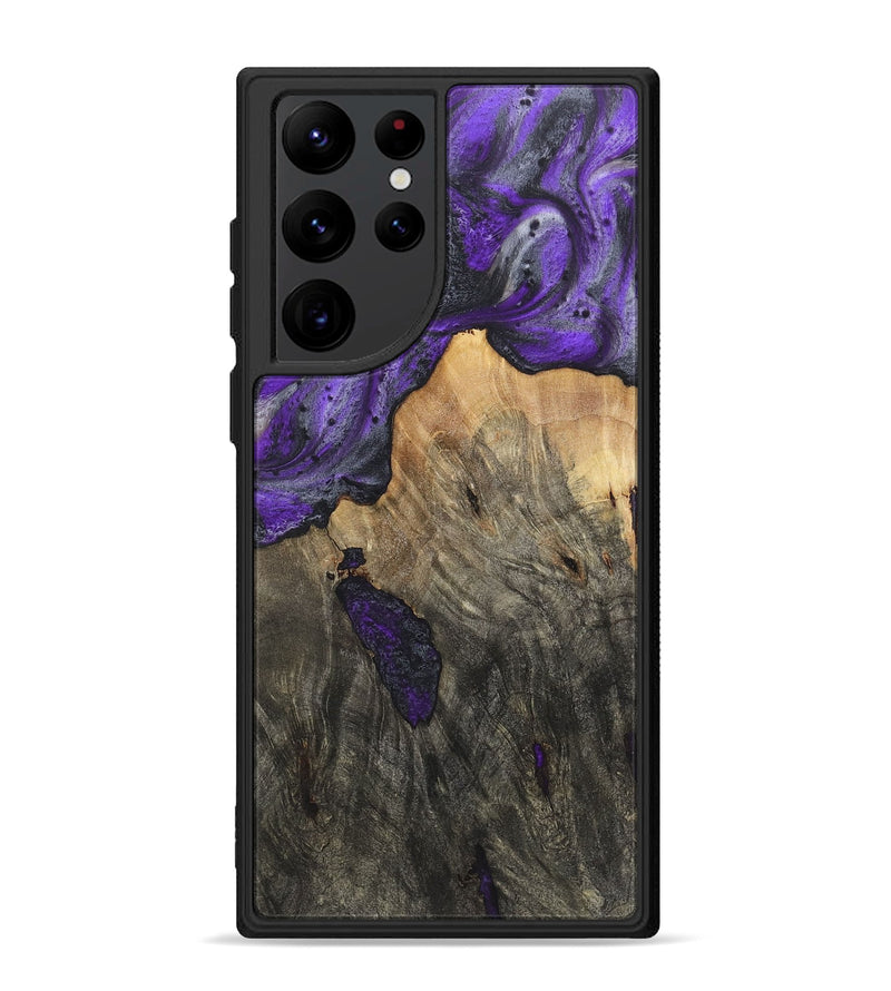 Galaxy S22 Ultra Wood+Resin Phone Case - Valentina (Purple, 722127)