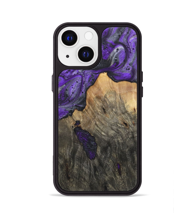 iPhone 13 Wood+Resin Phone Case - Valentina (Purple, 722127)