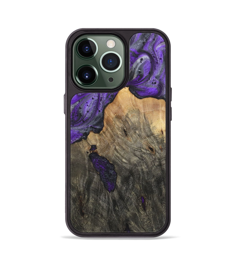 iPhone 13 Pro Wood+Resin Phone Case - Valentina (Purple, 722127)