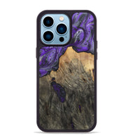 iPhone 14 Pro Max Wood+Resin Phone Case - Valentina (Purple, 722127)