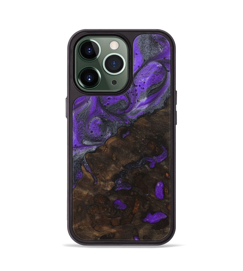 iPhone 13 Pro Wood+Resin Phone Case - Aubrey (Purple, 722128)