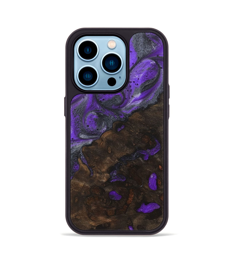 iPhone 14 Pro Wood+Resin Phone Case - Aubrey (Purple, 722128)