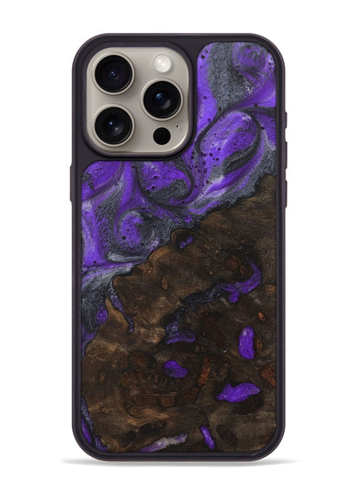 iPhone 15 Pro Max Wood+Resin Phone Case - Aubrey (Purple, 722128)